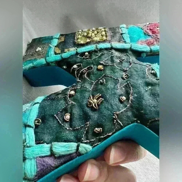 Decorative Letter K Boho Bohemian Blue Textured Home Decor Kids Children - Picture 7 of 8